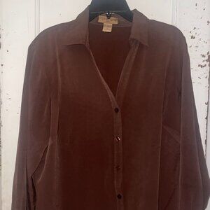 Brown Long-Sleeve Shirt Size 1X